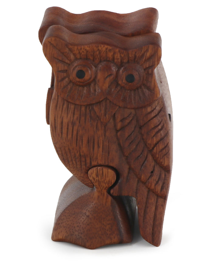 Wooden Owl Puzzle Box, Indonesia