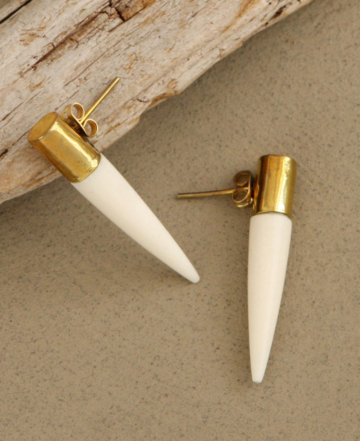 Cap and Quill Brass Earrings