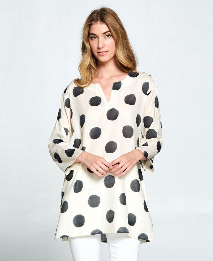 Contemporary Polka Dot Indian Tunic – Cultural Elements