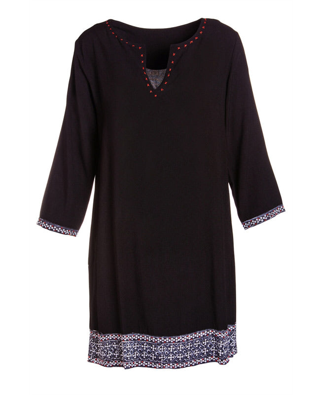 Embroidered Black Tunic