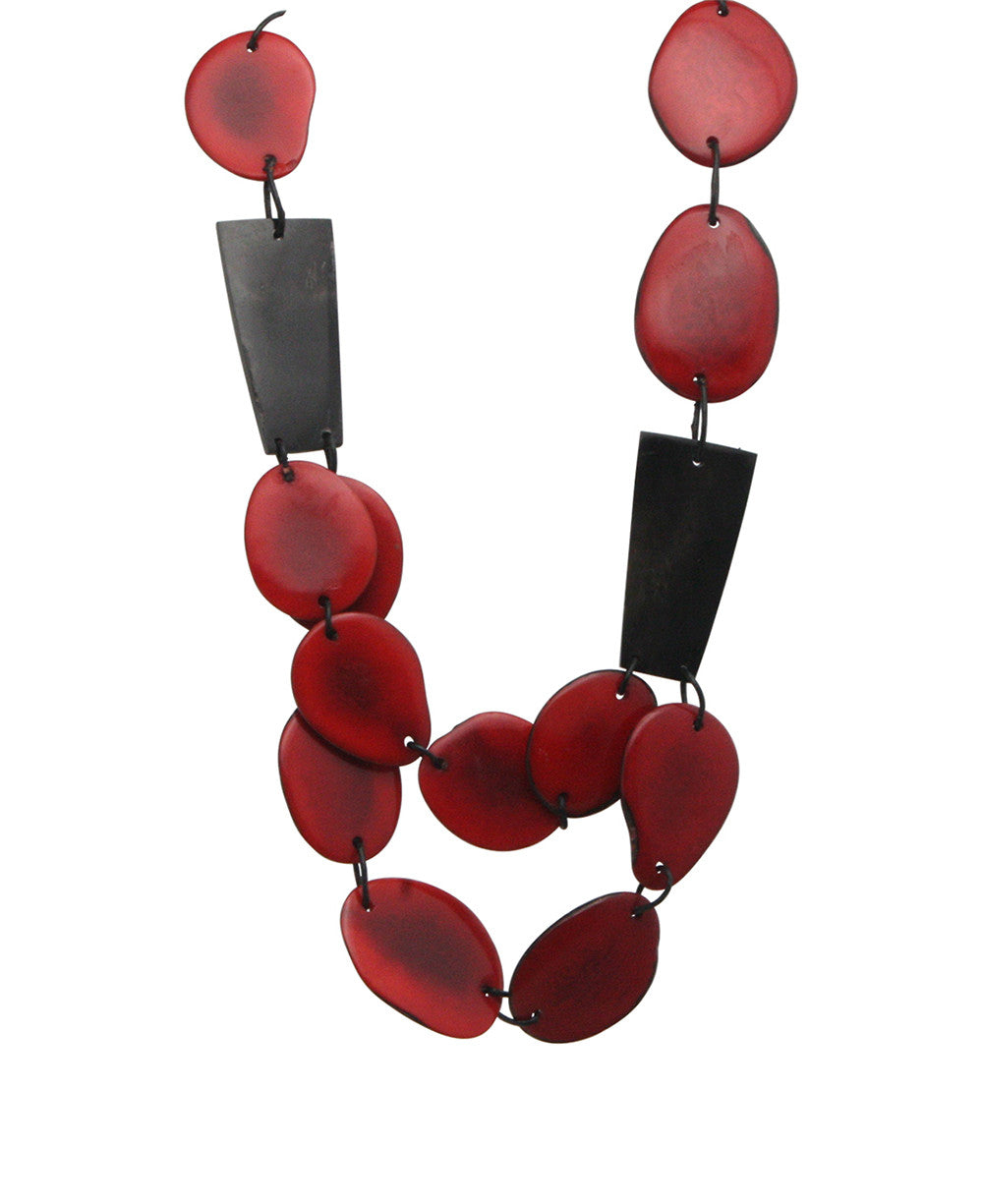Cherry Red Tagua Necklace