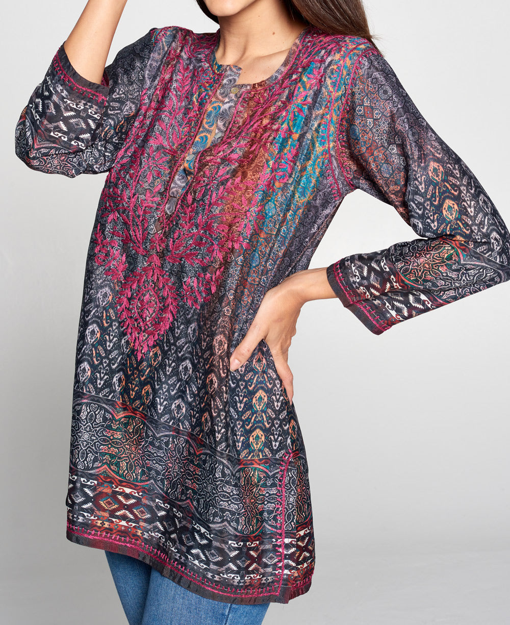 Embroidered Indian Rose Tunic