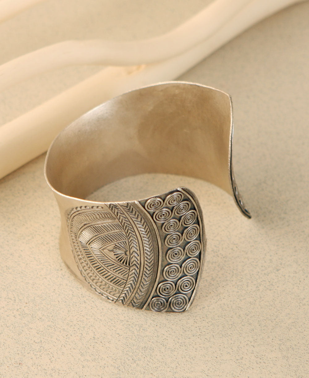 Etched Hill Tribe Cuff Bracelet