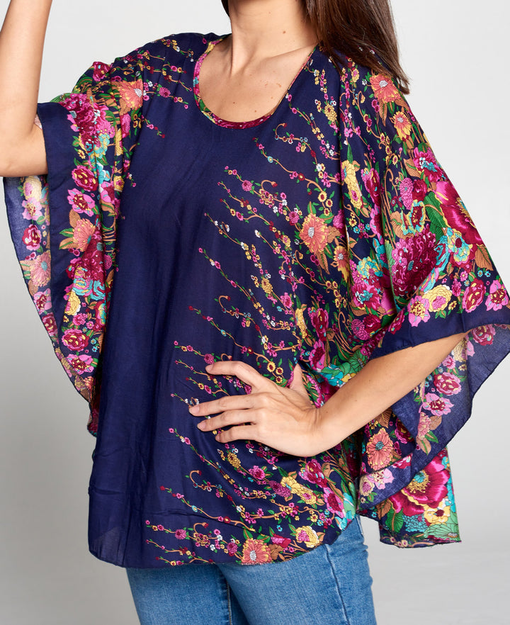 Floral Poncho Top