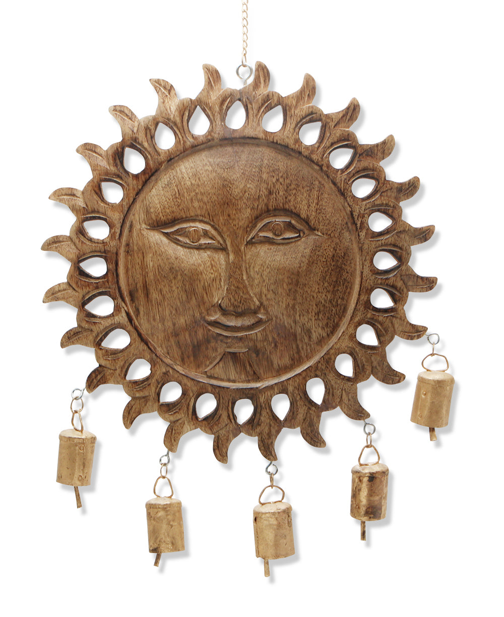 Carved Sun Wall Chime