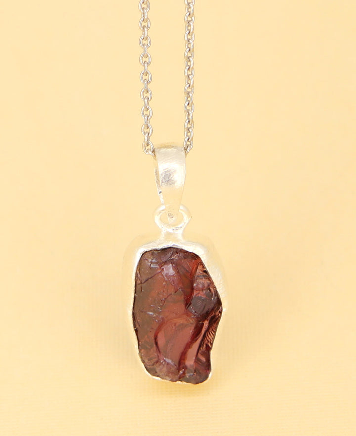 Raw Cut Garnet Necklace