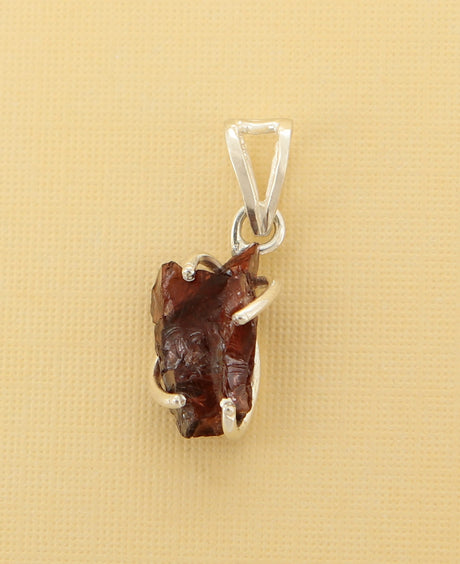 Raw Cut Garnet Pendant