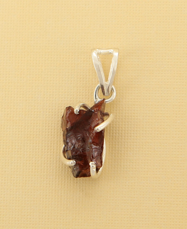 Raw Cut Garnet Pendant