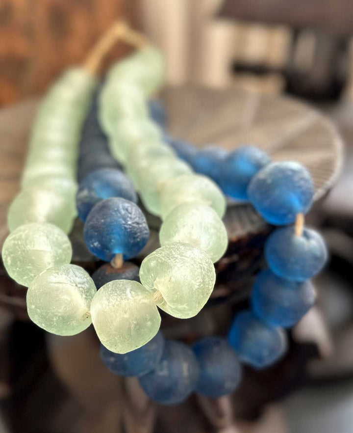 Vintage Sea Glass Decorative Beads Strand Home Accent