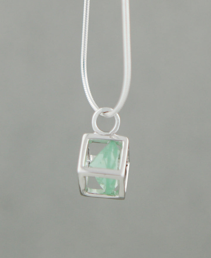 Gemstone Cube Pendant