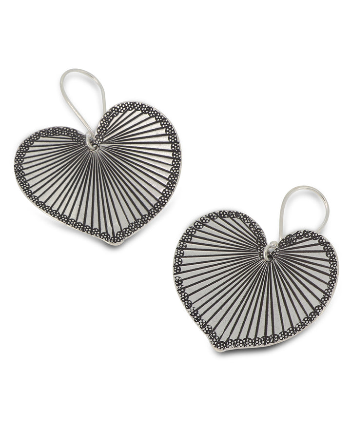 Exquisite handcrafted silver betel leaf earrings inspired by Laotian culture and nature