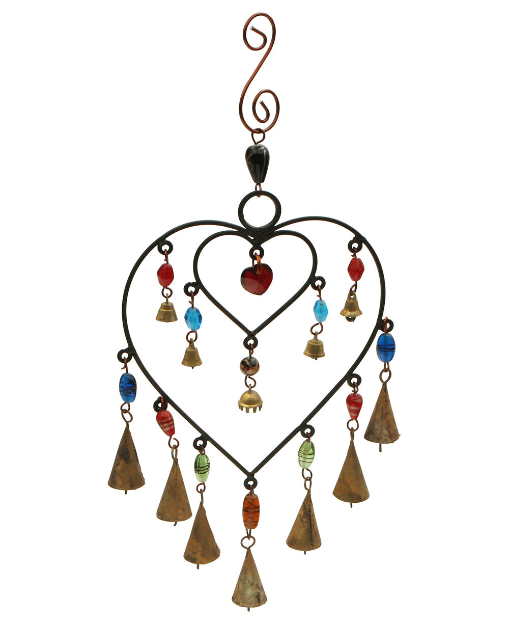 Double Heart Indian Wind Chime