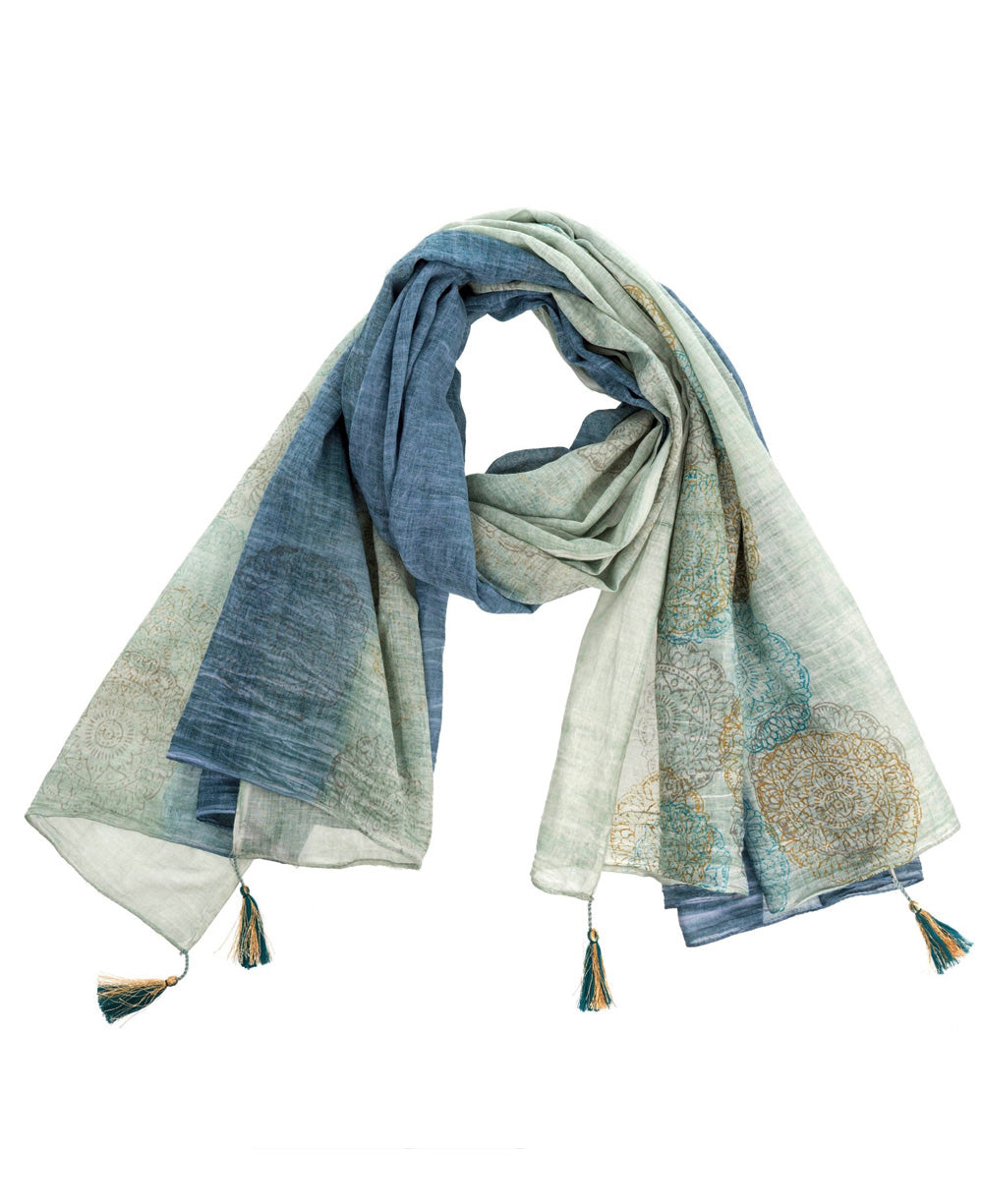 Blue Indian Scarf
