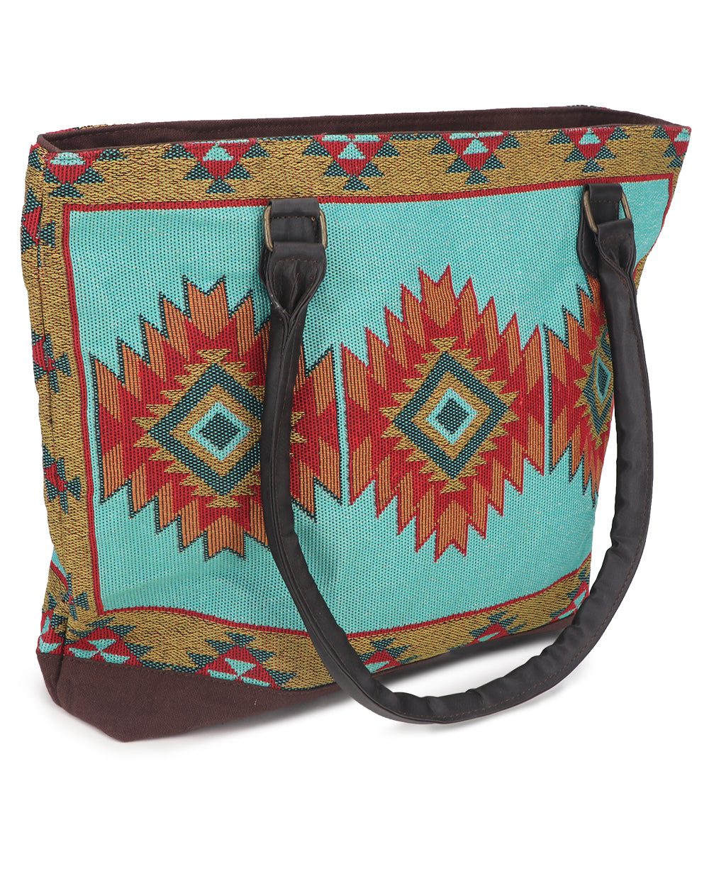 Tribal Tapestry Woven Textile Shoulder Bag with Native Designs