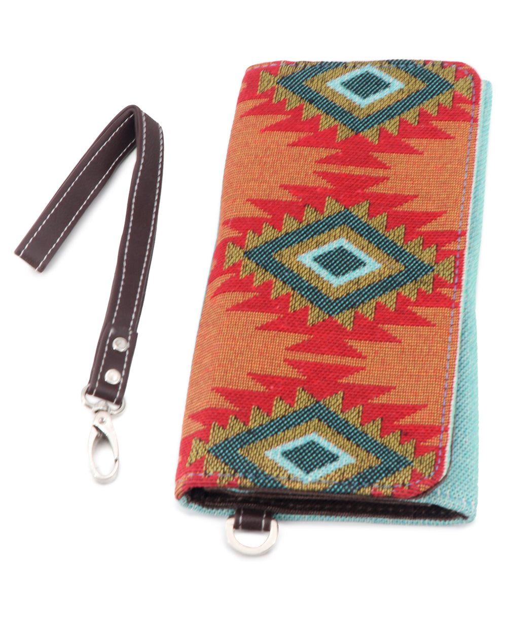 Native Inspirations Tribal Tapestry Woven  Tri-fold  Wristlet or Wallet