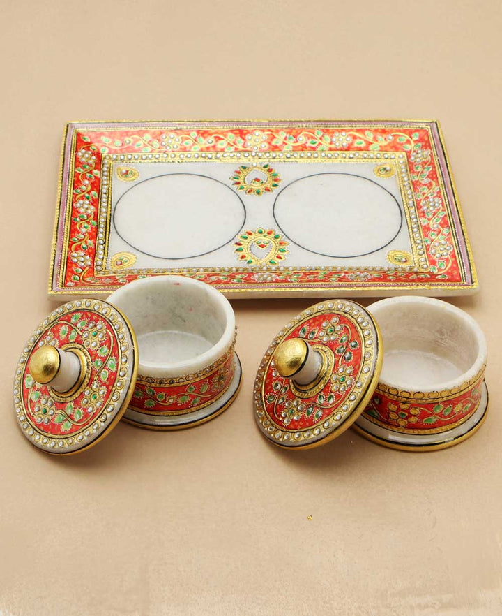 Marble Tray with Bowls