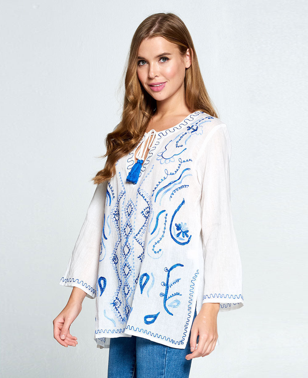 Blue and white Tunic