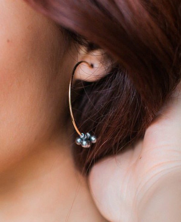Gold Moon Hoop Earrings