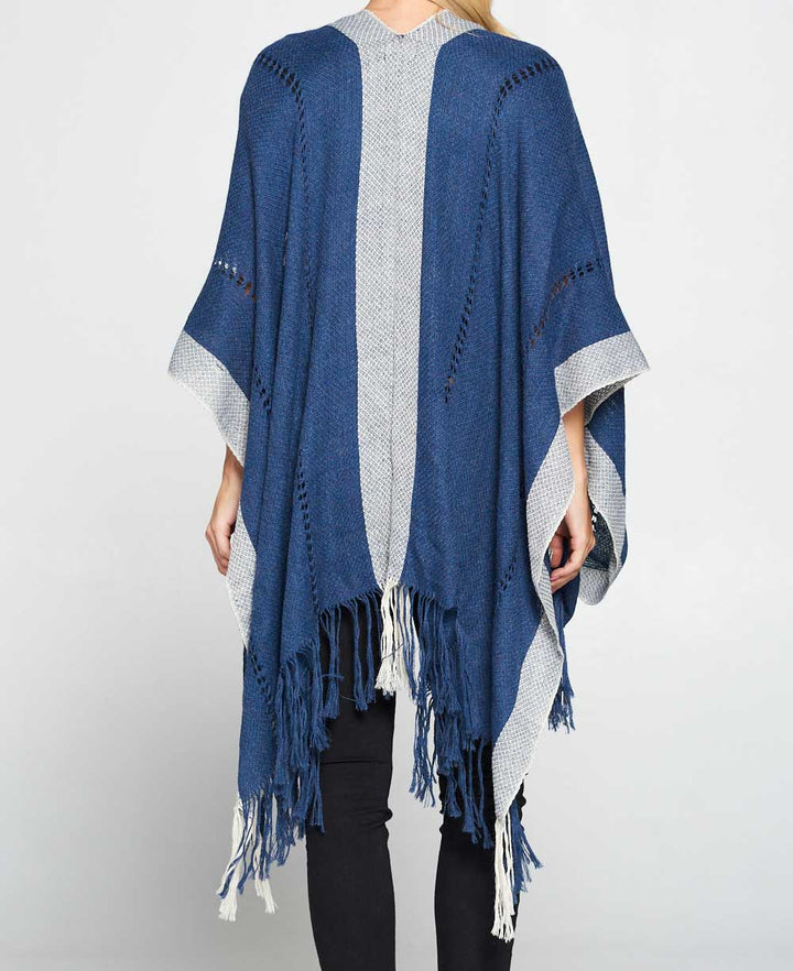 Washed Blue Poncho