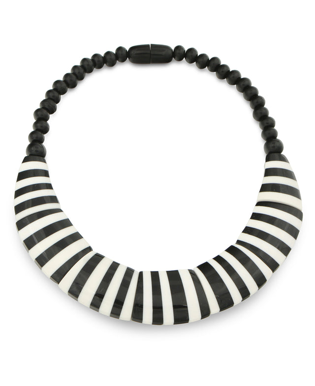 Black and White Bib Necklace