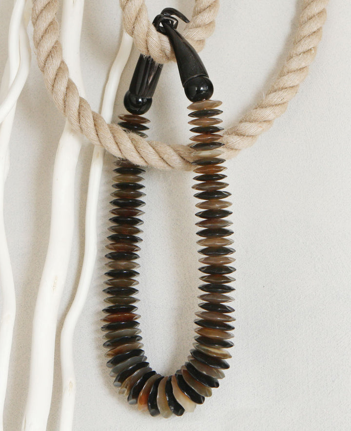 Black and Brown Nepali Disk Necklace
