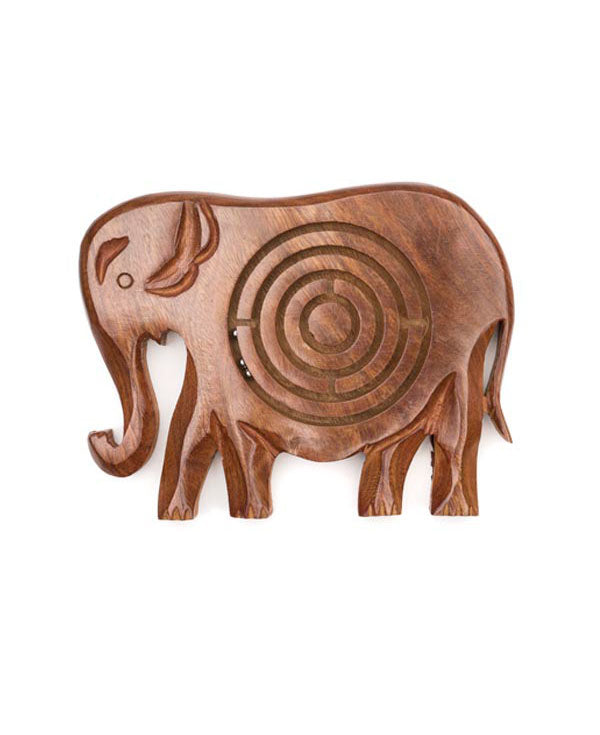 Handmade Wood Elephant Maze Game, India