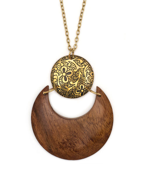 Sun and Earth Lunar Pendant Necklace, India