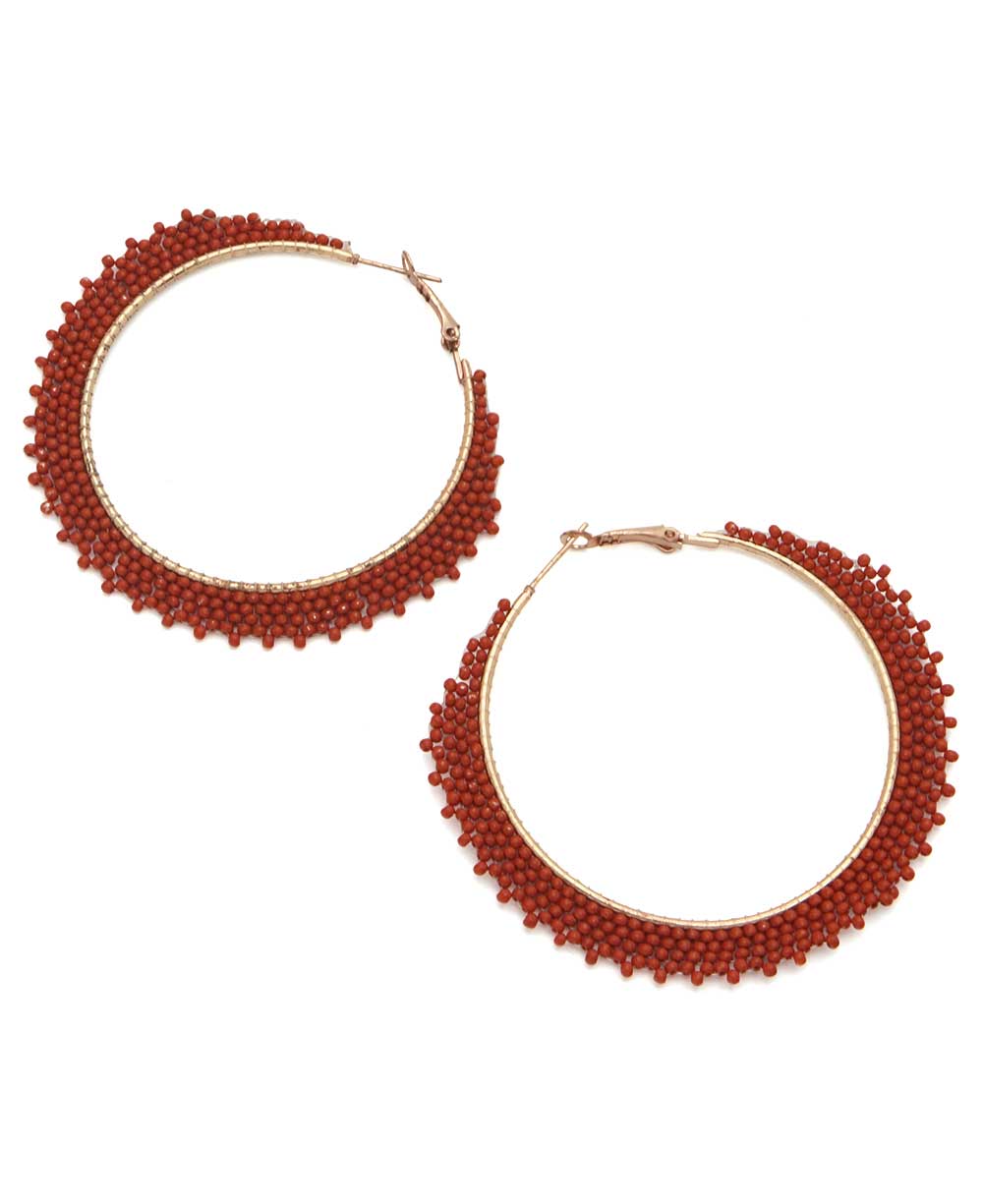 Beaded Hoop Earrings