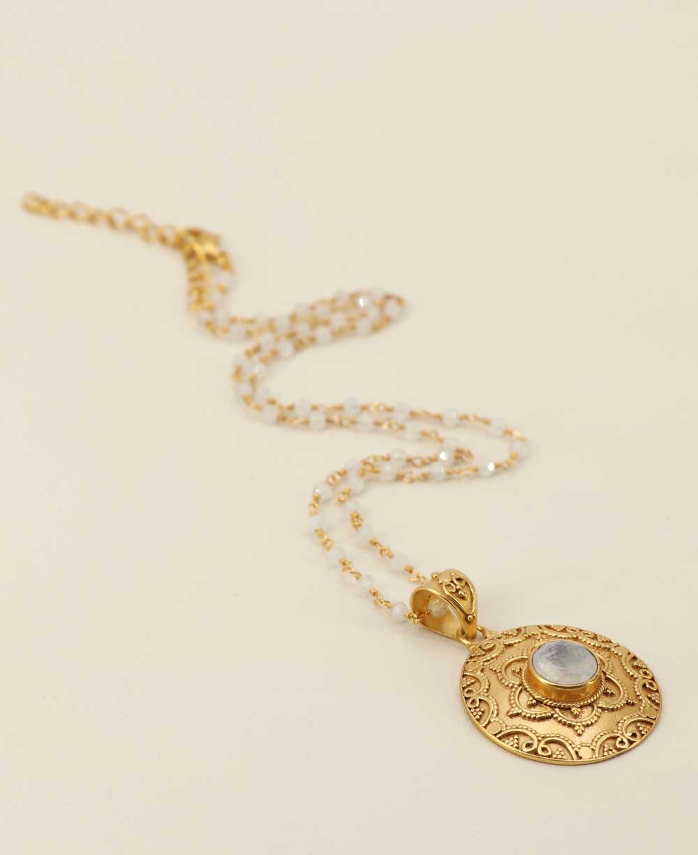 Moonstone Floral Necklace