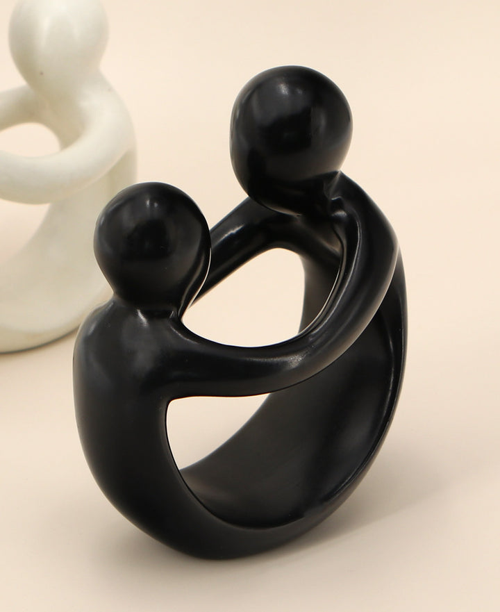Soapstone Mother and Child Sculpture in Black