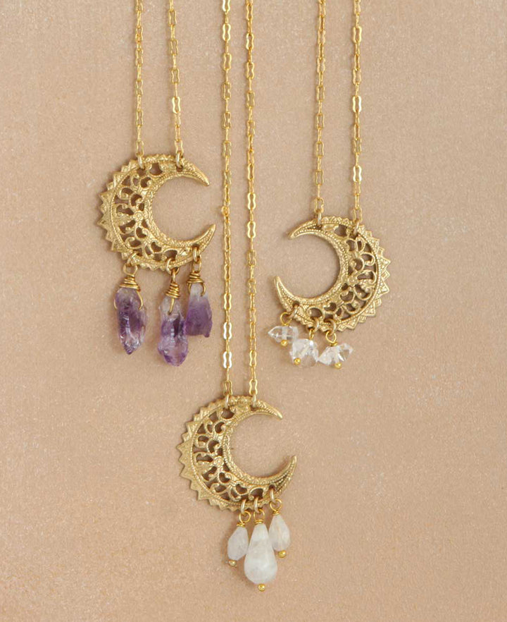 Mystical Moon Gemstone Necklace