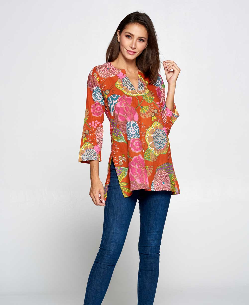 Floral Pop Tunic Top