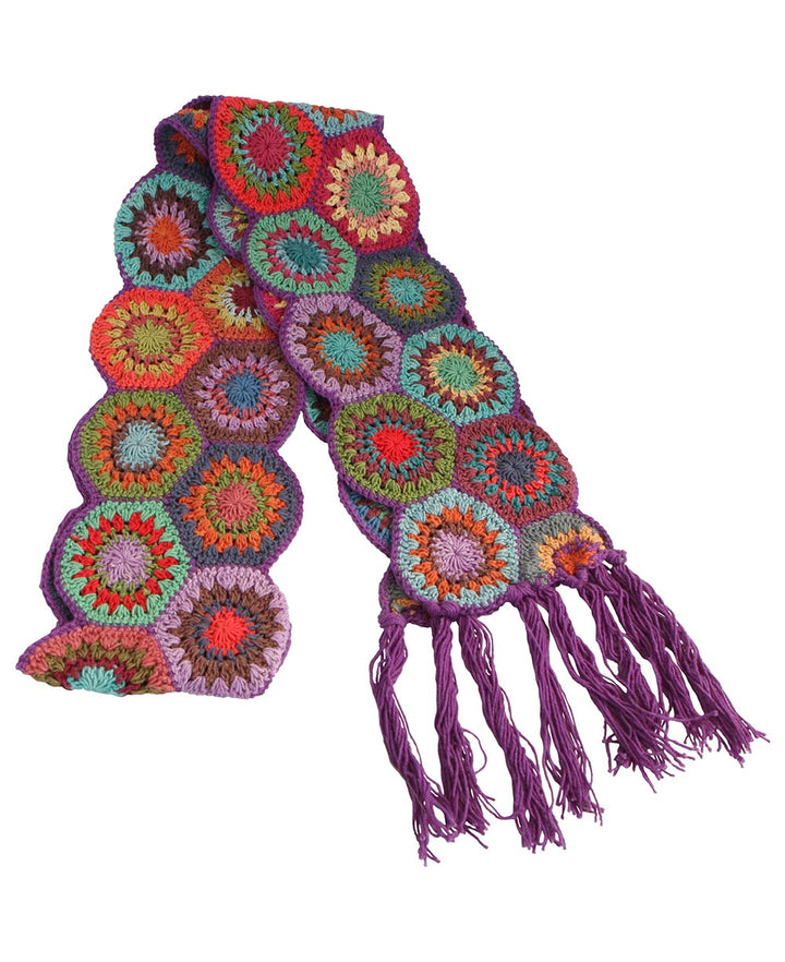 Vintage Inspired Crochet Hexagon Scarf, Nepal