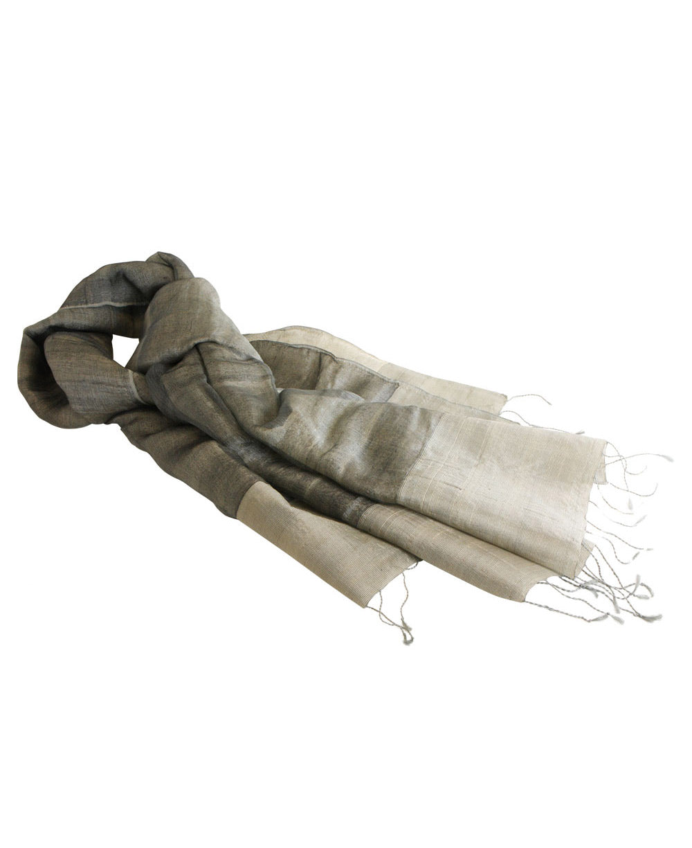 Silver and Grey Tussar Scarf