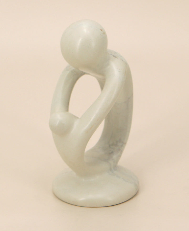 Natural Soapstone Mother and Child Playful Sculpture