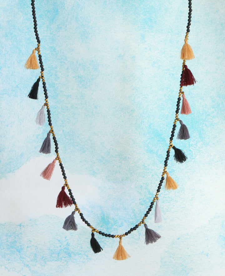 Multicolor Bali Tassel Necklace
