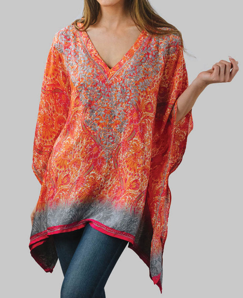 Embroidered Poncho Tunic