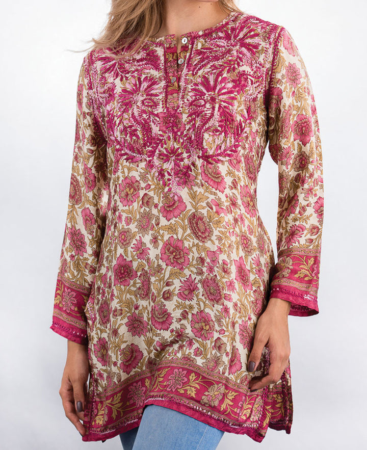 Embroidered Silk Tunic