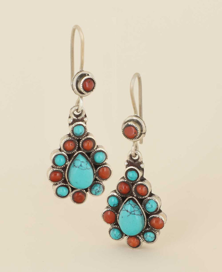 Coral Turquoise Earrings