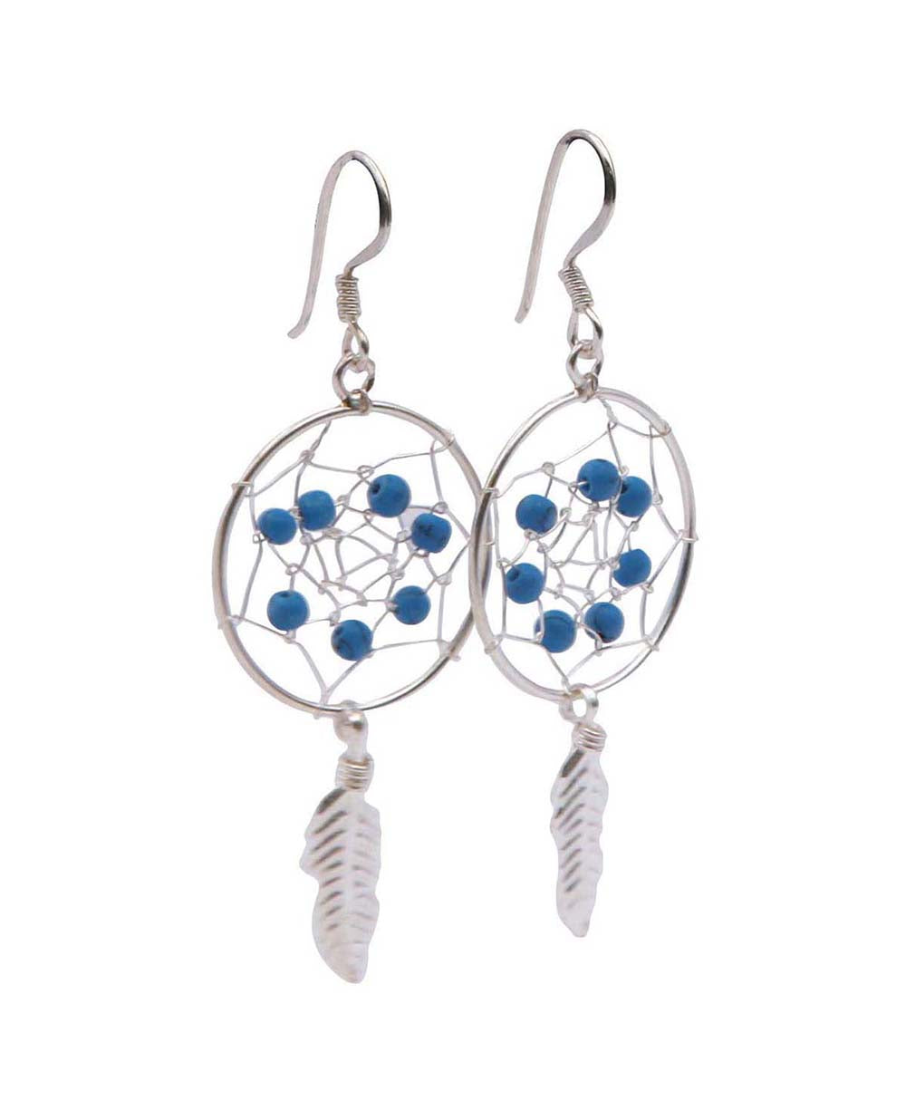 Blue Dreamcatcher Earrings