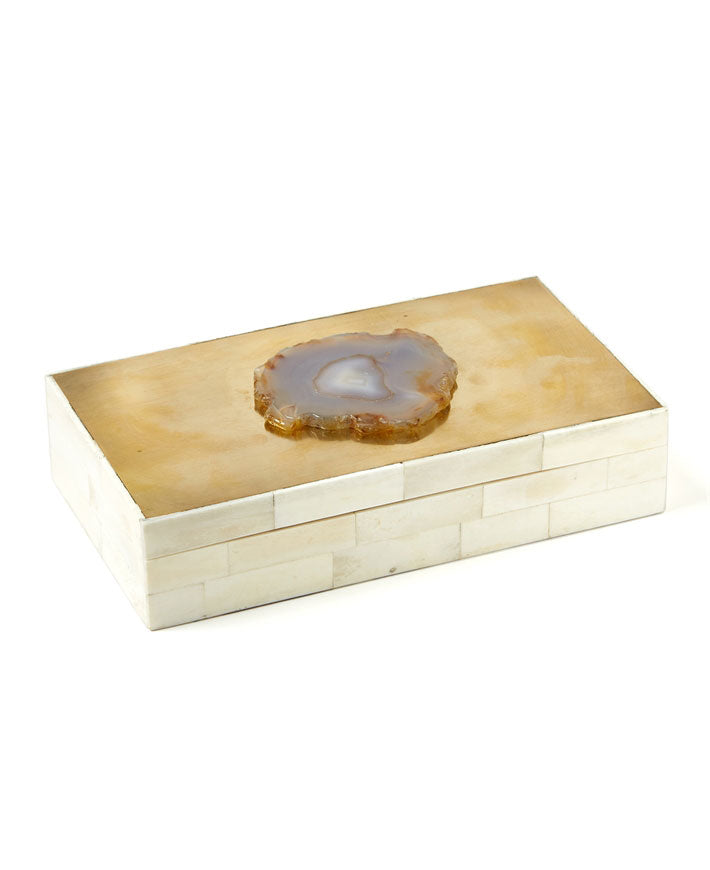 Brass Box with Agate Stone, India