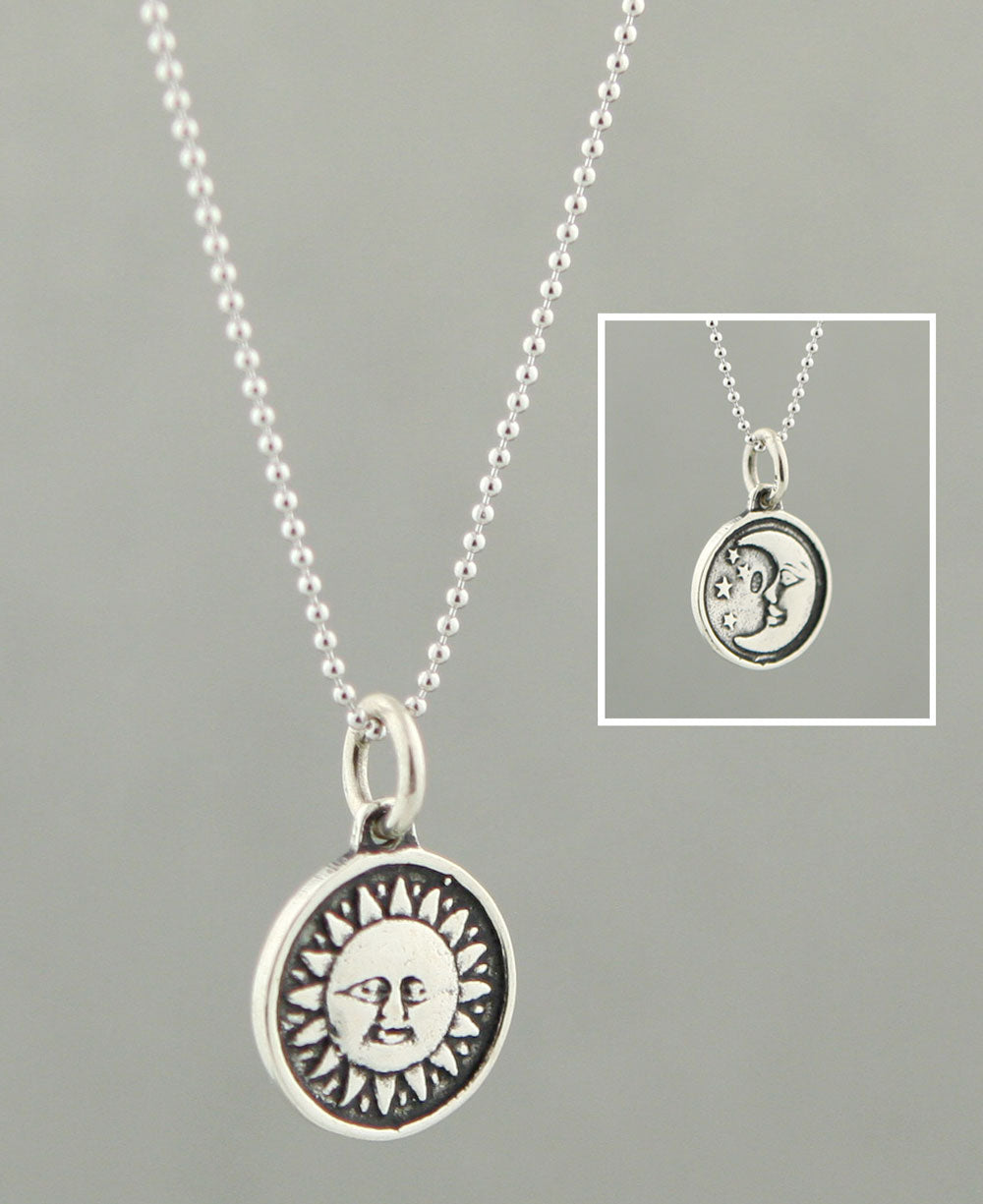 Sterling Silver Sun and Moon Pendant Necklace, Thailand – Cultural Elements