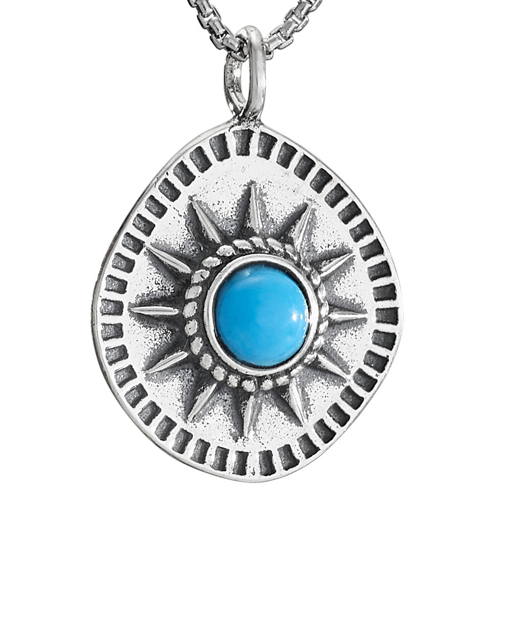 Turquoise Tribal Sun Necklace 