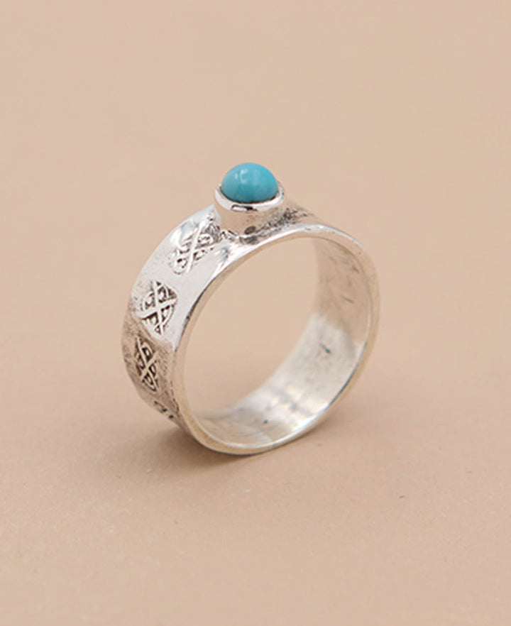 Etched Turquoise Ring