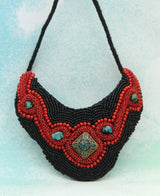 Beaded Tribal Bib Necklace