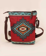 Artisan Tribal Woven Textile Crossbody Bag with Adjustable Strap
