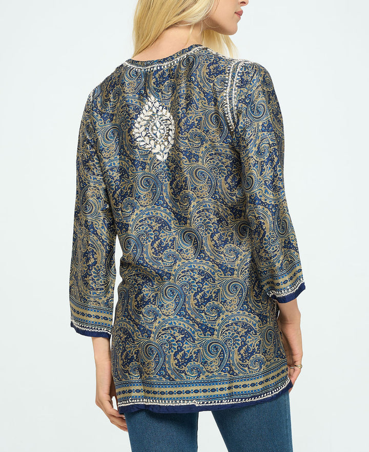 Embroidered Midnight Desert Tunic, India