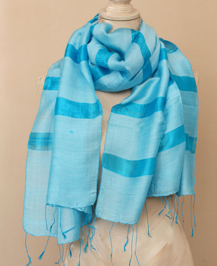 Turquoise Blue Silk Scarf