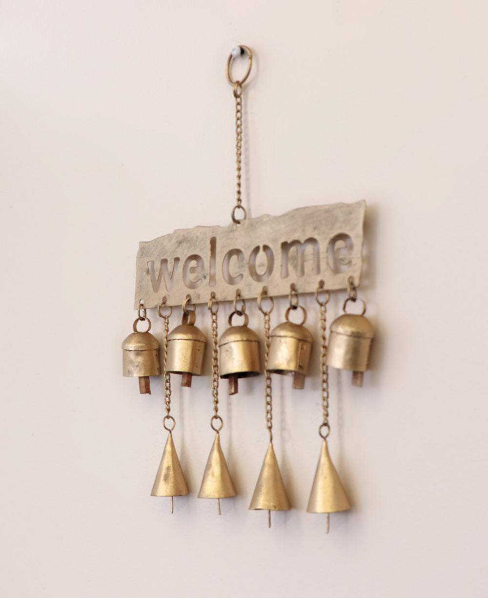 Welcome Bell Chime Wall Hanging