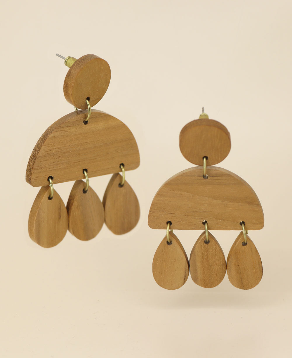 Wood Drop Earrings